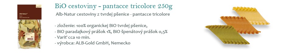 BiO cestoviny - pantacce tricolore